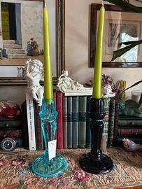 2 candelabri in vetro