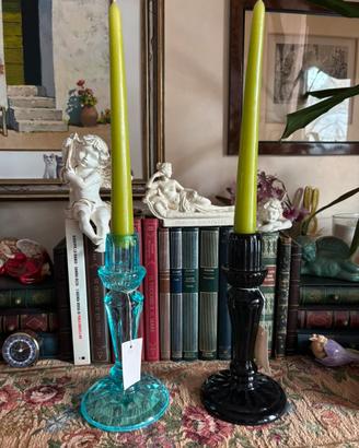 2 candelabri in vetro