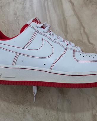 Nike Air Force 1 one 40,5 bianco e rosso