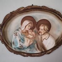 Quadro in gesso Sacra Famiglia anni '50