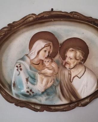 Quadro in gesso Sacra Famiglia anni '50
