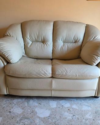 Divano a 2 posti pelle beige sofà
