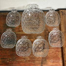 Set da dessert vintage anni ’70 ananas