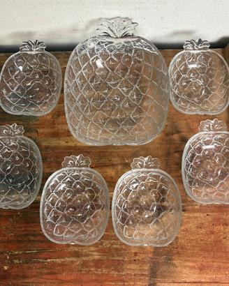 Set da dessert vintage anni ’70 ananas