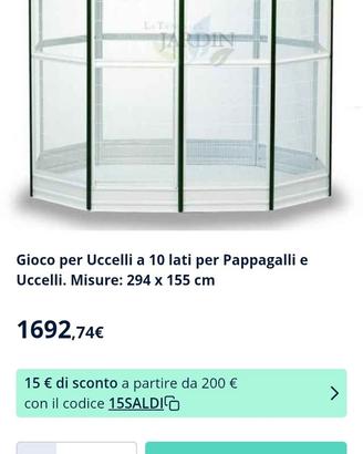 Voliera 10 lati misura 294x155