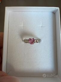 Anello mezza veretta argento925 cuore centrale