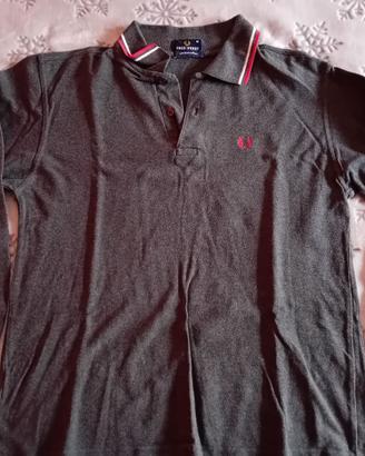 Polo maniche lunghe Fred Perry grigia M
