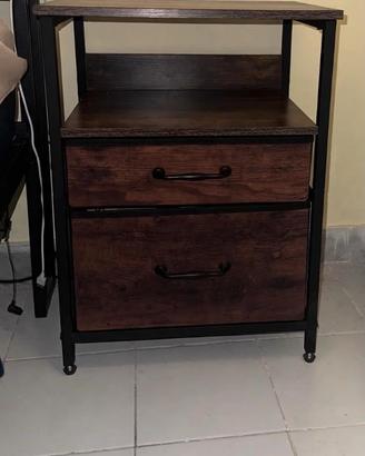 Comodino con cassetti in tessuto 