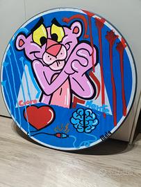 quadro cartello dipinto pop art pantera rosa 