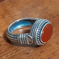 anello uomo argento 925 solitario corniola berbero