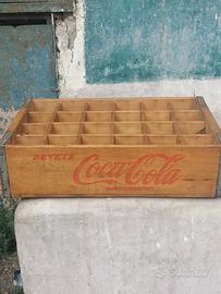cassetta legno coca cola anni 60 vintage epoca 