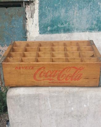cassetta legno coca cola anni 60 vintage epoca 