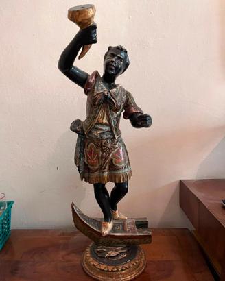 Antico Moretto Veneziano in legno policromo