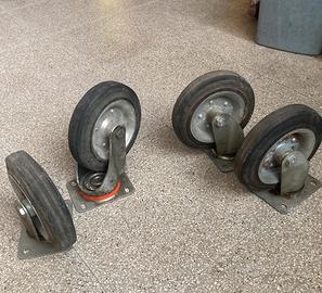 Set di 4 ruote industriali girevoli per carrello .