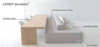 Divano 3 posti tavolo panca