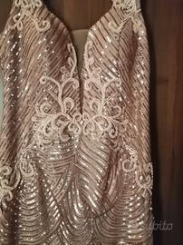 abito per cerimonia rosa antico elegante