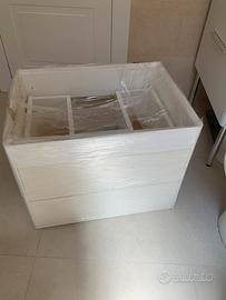 Mobile bagno sospeso bianco artigianale con lavabo