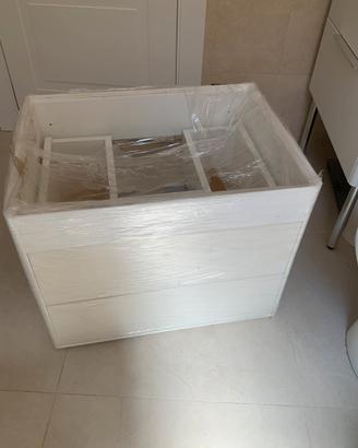 Mobile bagno sospeso bianco artigianale con lavabo
