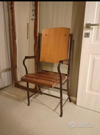 Sedia Vintage Industriale in ferro/legno 