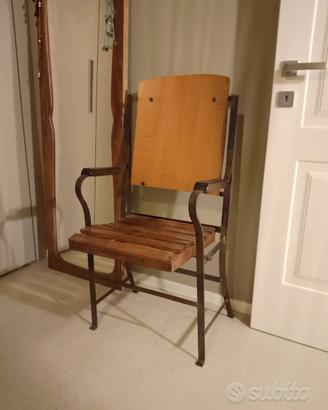 Sedia Vintage Industriale in ferro/legno 