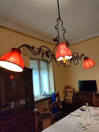 lampadario  ottone brunito