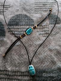 Set collana e bracciale Scarabeo egizio