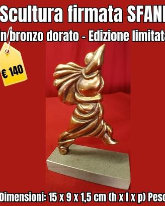 Scultura in bronzo dorato "Sfandiari" Ed. Limitata