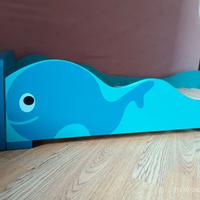 Letto Basso Montessori Blu Balena