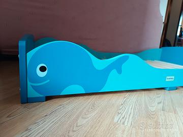 Letto Basso Montessori Blu Balena