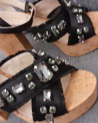 Sandali neri  firmati nuovi 37 cerimonia