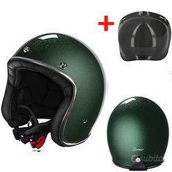 CASCO JET VINTAGE MOTO STORMER GLITTERATO + BUBBLE