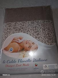 lenzuola singolo in calda flanella 