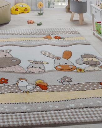 Tappeto cameretta 160×230 cm animali della fattori