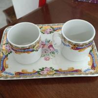 Set Vintage Limoges – 2 tazzine da caffè + vassoio