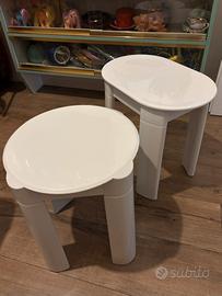 Coppia di 2 sgabelli/tavolini vintage Space age