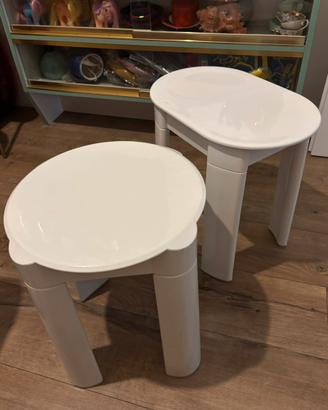 Coppia di 2 sgabelli/tavolini vintage Space age