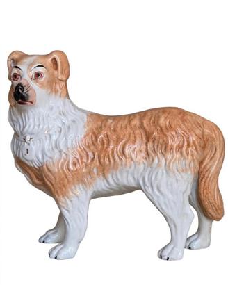 Cane Collie Staffordshire  antico in ceramica 1880