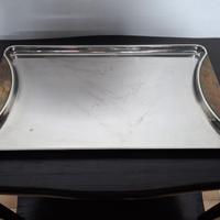 Vassoio anni 70 ' di design in acciaio inox....