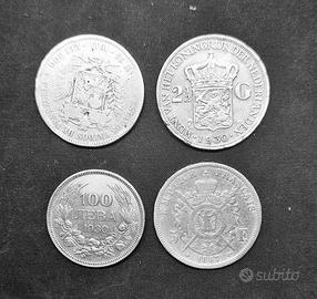 Lotto di 4 monete d'argento