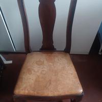 sedia in legno e pelle