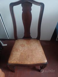 sedia in legno e pelle