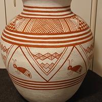 Vaso terracotta dipinto a mano formiche