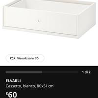 Cassetto Elvarli Ikea 80x51 bianco 