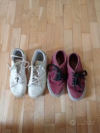 Scarpe Adidas bianche e Vans Rosse