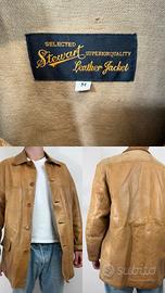 Cappotto vera pelle vintage marca Stewart