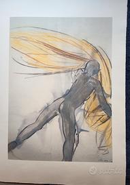 Manzu' Giacomo Litografia Originale con Timbro Ga 