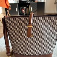 Borsa a tracolla Mango "Ivan" logo marrone - nuova