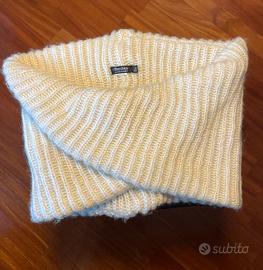Ivory Ribbed Knitted Infinity Scarf