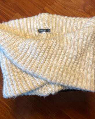 Ivory Ribbed Knitted Infinity Scarf