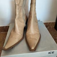 Stivaletti vintage pelle donna n 41 beige 